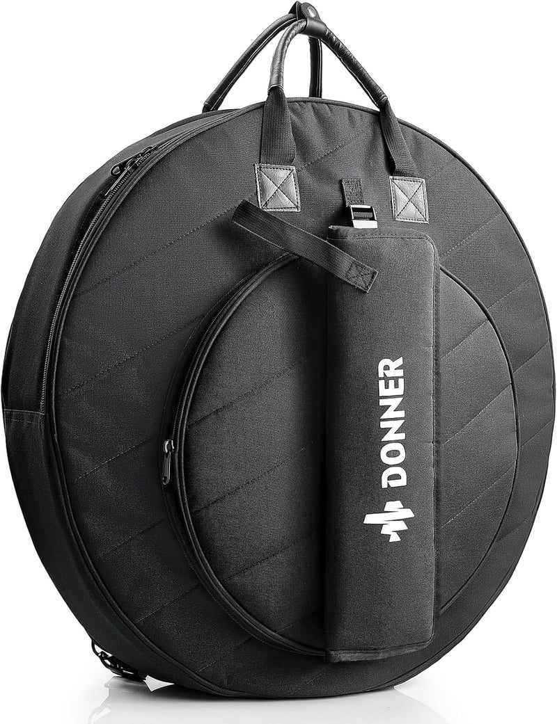Donner Cymbal Bag with Drumstick Bag, Cymbal Backpack with Handle and Hideable Dual Shoulder Straps, Holds 6 Cymbals and 6 Drum Sticks, Fits Ride up to 24 Inch - Image 1